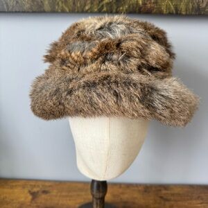 Parkhurst‎ Faux Fur Russian Cossack Winter Hat Brown Gray
